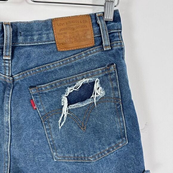 Levi’s Wedgie Distressed High Rise Denim Shorts Size 30 - Picture 11 of 12